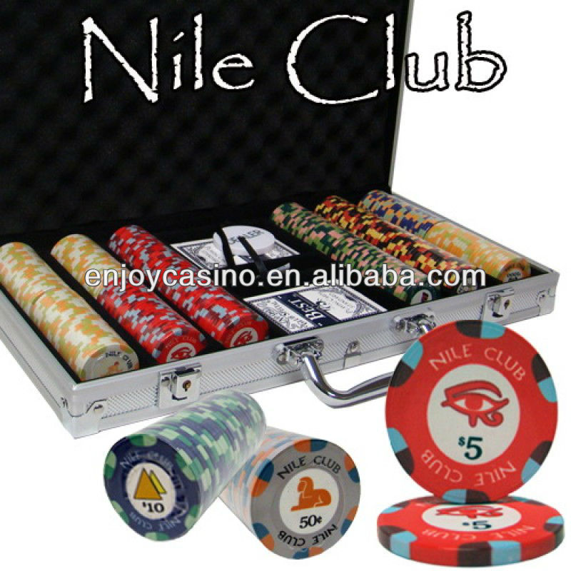 ナイルカジノクラブカスタムセラミックポーカー用のチップを使用して設定- 300ピースアルミケース-ポーカーチップ問屋・仕入れ・卸・卸売り