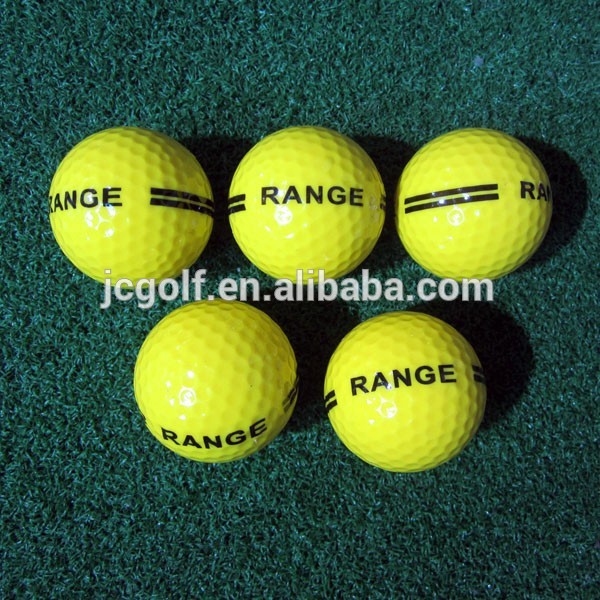 黄色のドライビングレンジゴルフボールと黒線とロゴの印刷-ゴルフボール問屋・仕入れ・卸・卸売り