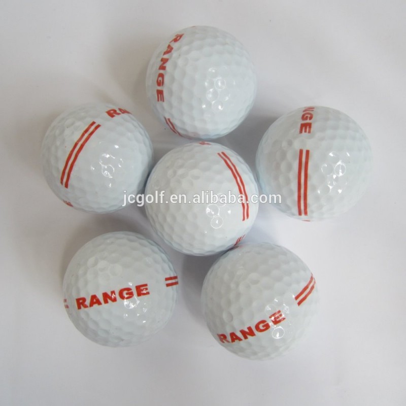 真新しい白いドライビングレンジゴルフボール印刷された、 赤のストライプ-ゴルフボール問屋・仕入れ・卸・卸売り