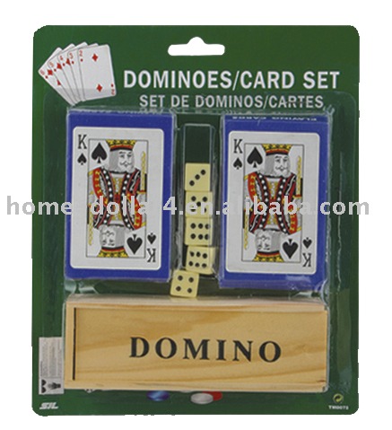 木ドミノ2pcゲーミングプレイングカードとダイスのセット-その他カジノ用品問屋・仕入れ・卸・卸売り