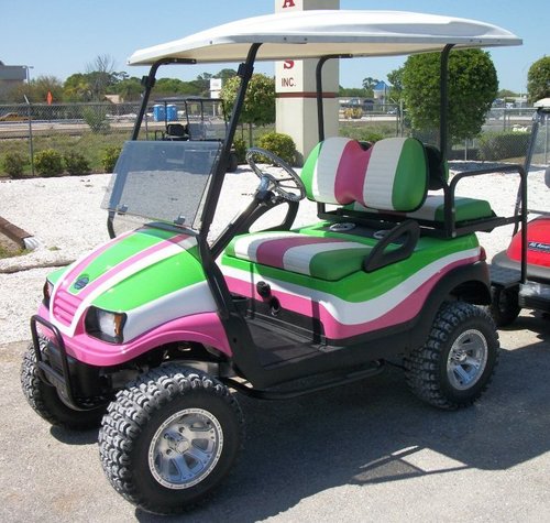 4旅客電動ゴルフカート。示されているでカスタムペイント、タイヤとスピーカー-ゴルフカート問屋・仕入れ・卸・卸売り