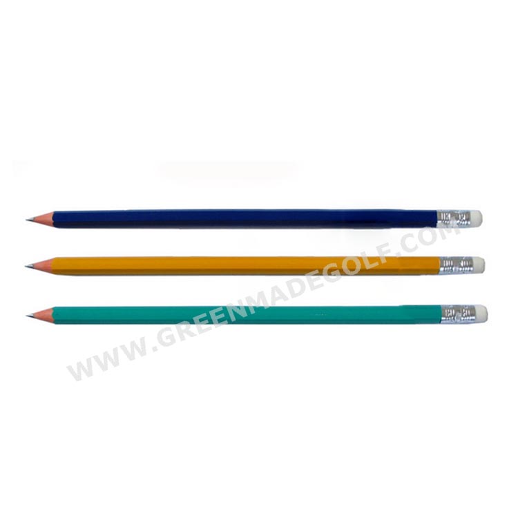色7" hb木製鉛筆、 ゴルフ消しゴムwith鉛筆六角-その他ゴルフ用品問屋・仕入れ・卸・卸売り