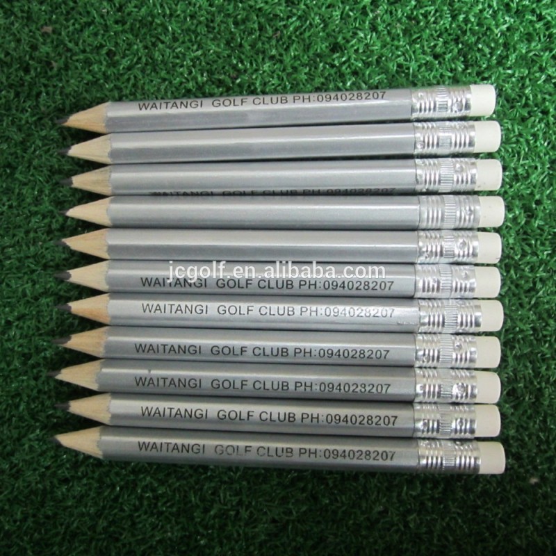 ロゴの印刷スコアリング銀木製のゴルフ鉛筆-その他ゴルフ用品問屋・仕入れ・卸・卸売り