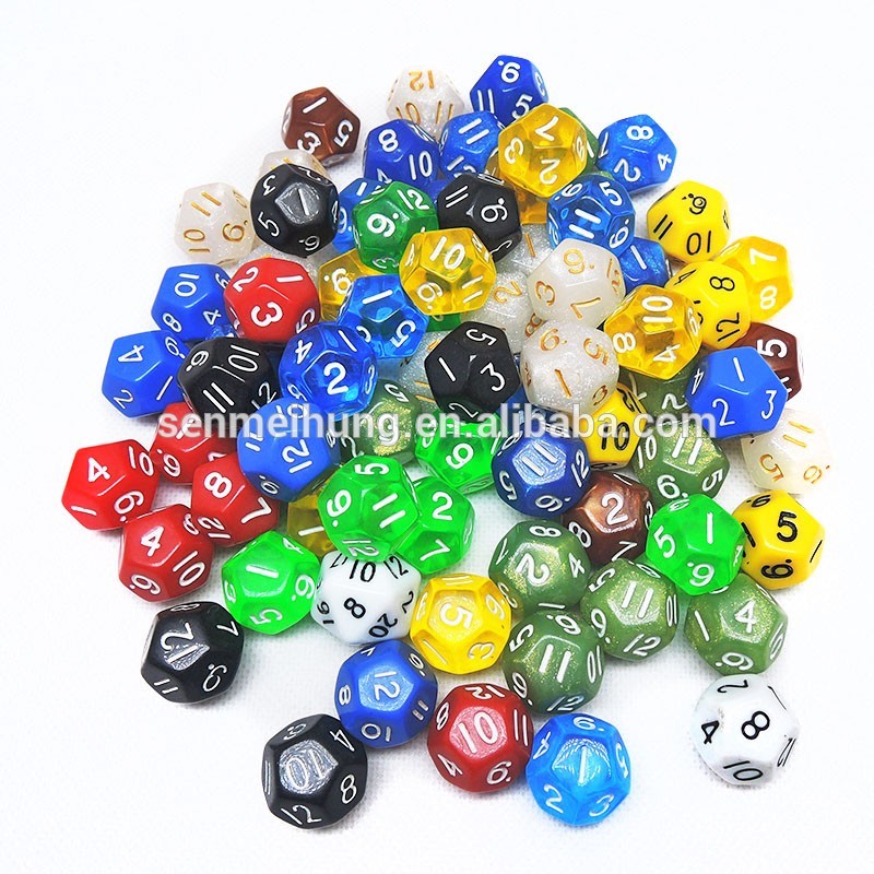 100 ピース パック の ランダム d12 (1-12)多面体サイコロ で複数の色-問屋・仕入れ・卸・卸売り
