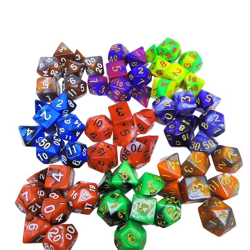 9x毒性ポリサイコロセット7多項式用d20 rpgイメージプレイ-サイコロ問屋・仕入れ・卸・卸売り
