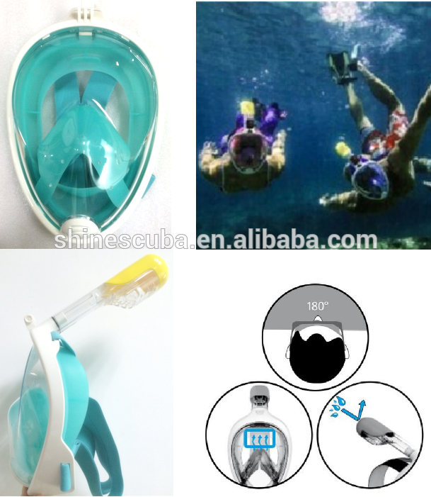 180度スキューバダイビング機器簡単呼吸フルフェイスドライシュノーケルマスク-ダイビングマスク問屋・仕入れ・卸・卸売り