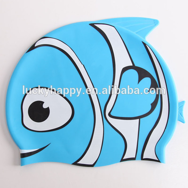 子供の変な動物の魚の形の水泳帽印刷シリコンスイミングキャップ-スイムキャップ問屋・仕入れ・卸・卸売り