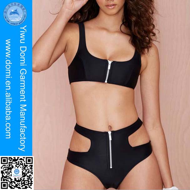ファッションセクシーなジッパー中空アウトビキニ熱い女の子ブラジルハイカット水着-水着類問屋・仕入れ・卸・卸売り