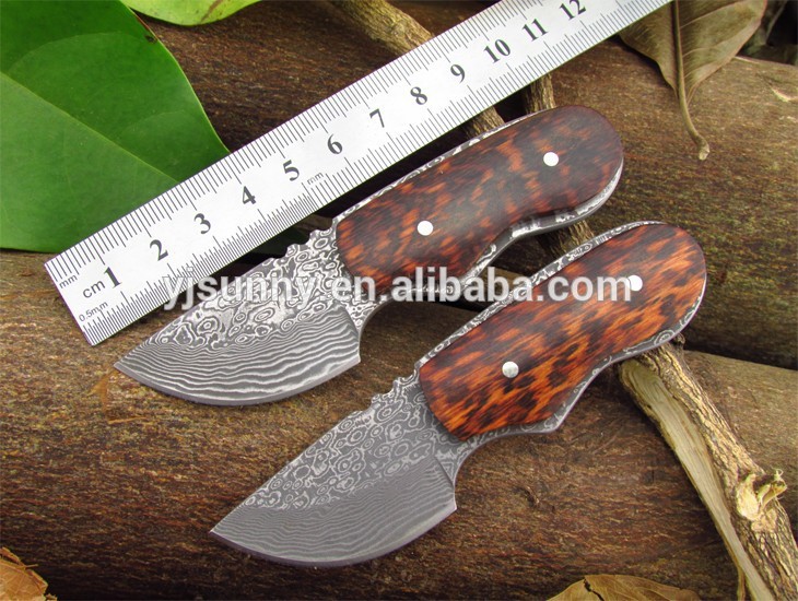 ミニdsk-007snakewoodハンドル固定刃ダマスカス鋼ストレートoemハンティングナイフ-ナイフ問屋・仕入れ・卸・卸売り