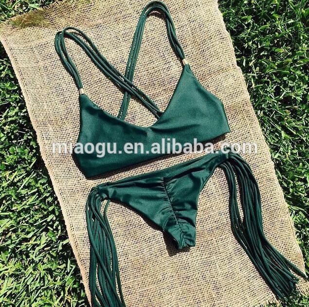 ホット販売ファッションセクシーなグリーン包帯水着ビキニビーチウェアのための若い女の子-水着類問屋・仕入れ・卸・卸売り