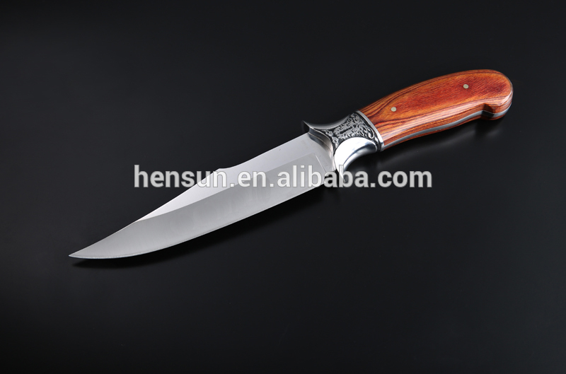 ブラウンpakkawood赤黒檀ウッド鋳鋼ガードフル唐ハンドル420hc固定刃ナイフ-ナイフ問屋・仕入れ・卸・卸売り