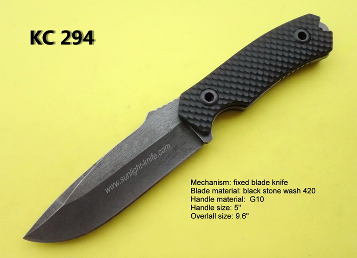 黒い石の洗面420ブレードg10ハンドル固定刃の戦術的な屋外狩猟用ナイフ-ナイフ問屋・仕入れ・卸・卸売り