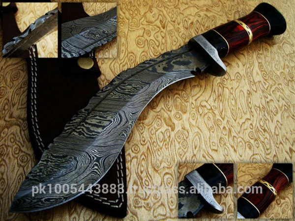 ダマスカスナイフ/ダマスカスクックリ刀ナイフ/fdxl12固定刃のナイフ-ナイフ問屋・仕入れ・卸・卸売り