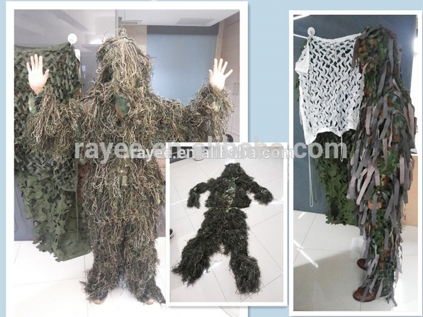 Camuflajetrajeghillieスナイパー、 迷彩スナイパー/迷彩柄ジャングル3d狩猟のためのスナイパーの葉-その他ハンティング用製品問屋・仕入れ・卸・卸売り