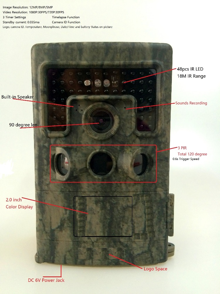 熱い! 12mp fhdビデオ防水野生生物カメラ狩猟とセキュリティタイマーtimelapseとid-狩猟用カメラ問屋・仕入れ・卸・卸売り