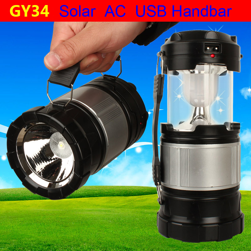 Goread GY34充電式キャンプ ランタン ソーラー電源ac充電器usb電源銀行高明るい手バー ソーラー led ランタン-問屋・仕入れ・卸・卸売り