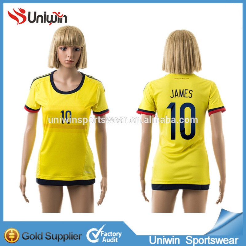 201516の国家レディースサッカーシャツコロンビア女性ジャージ-サッカーウェア問屋・仕入れ・卸・卸売り