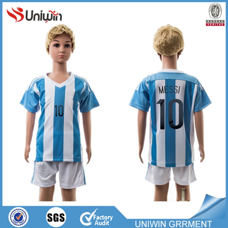 新しいが、 2011年15から16アルゼンチンサッカージャージ子供のためのストライプ-サッカーウェア問屋・仕入れ・卸・卸売り