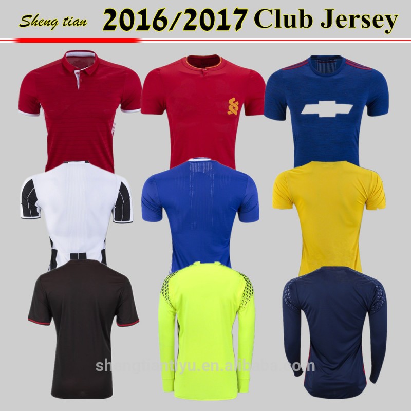 16/17 fcクラブサッカーユニフォームタイ品質ファンplayerのバージョンフットボールシャツカスタムジャージ2016-サッカーウェア問屋・仕入れ・卸・卸売り