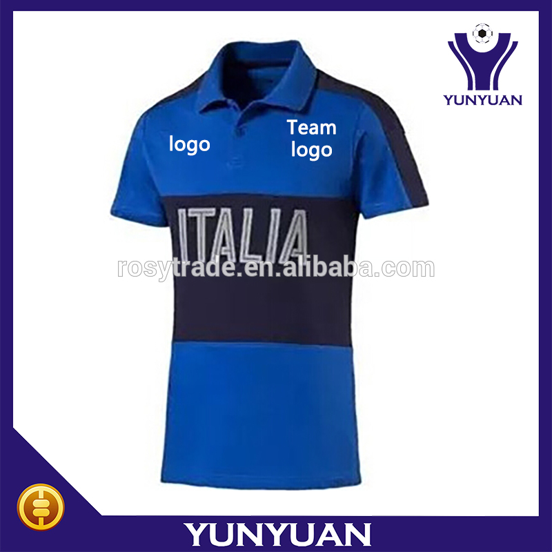 昇華印刷2016イタリアクラシックスblueポロtシャツサッカーユニフォーム-サッカーウェア問屋・仕入れ・卸・卸売り