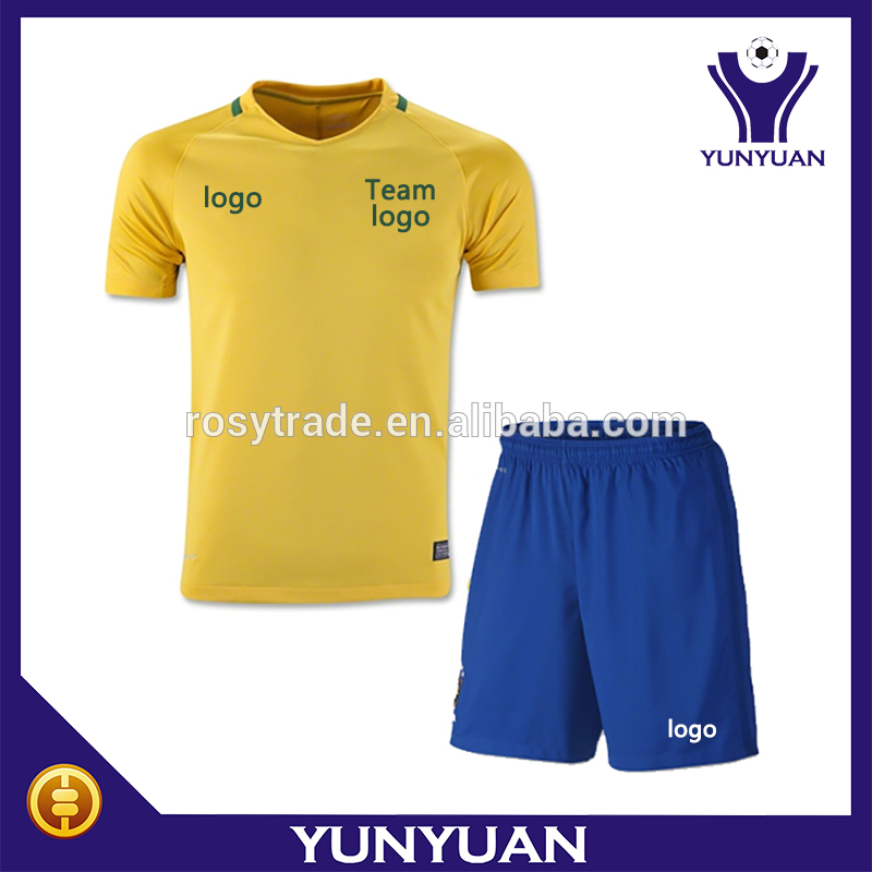 2016ブラジルホーム黄色の子供サッカーユニフォームキット-サッカーウェア問屋・仕入れ・卸・卸売り