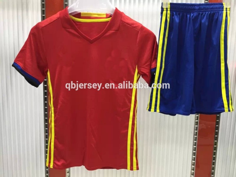 スペインホーム離れ100%ポリエステルスポーツシャツや子供、ドライフィット子供サッカーユニフォーム-サッカーウェア問屋・仕入れ・卸・卸売り
