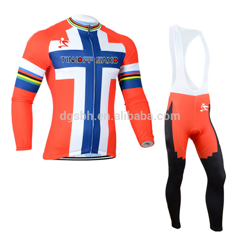 を2016新しい自転車服、赤白と青、通関サイクリングジャージ-サイクリングウェア問屋・仕入れ・卸・卸売り
