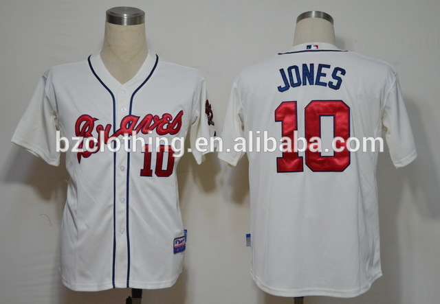 アトランタブレーブス# 10チッパー·ジョーンズホワイトアメリカ野球ジャージ-問屋・仕入れ・卸・卸売り