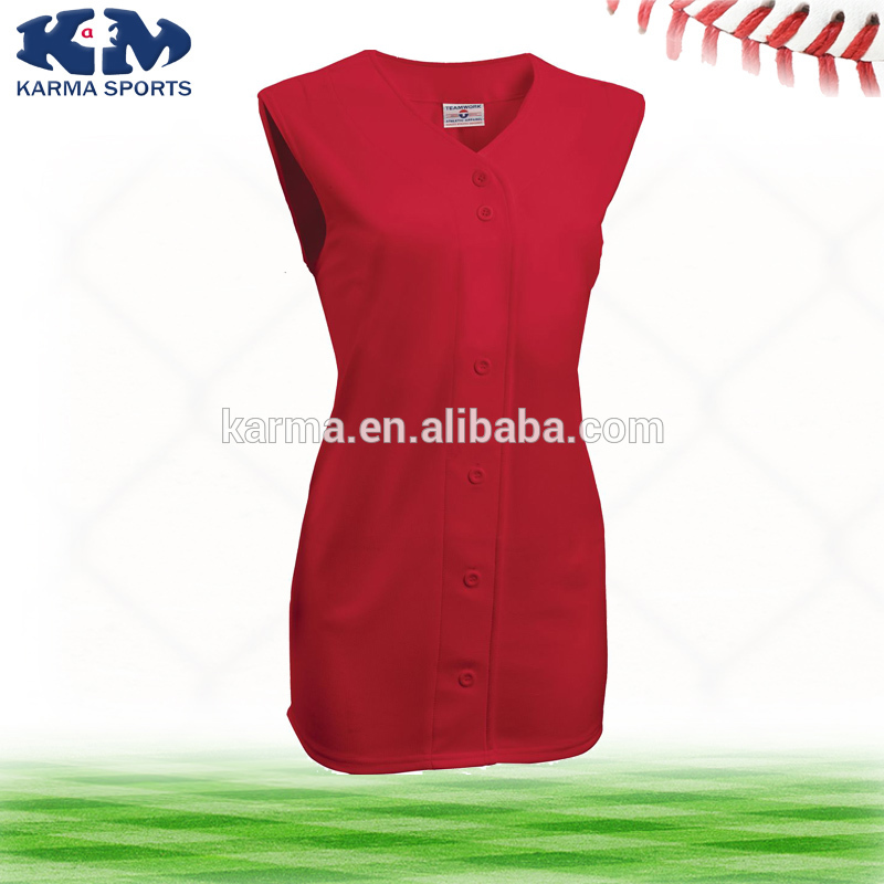 カルマ2014年k-gm304袖なしの女性のための空白野球ジャージ-野球、ソフトボールウェア問屋・仕入れ・卸・卸売り