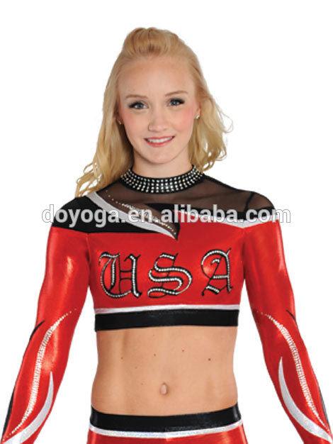 サプレックスライクラメタリックマット・チアリーディングユニフォームの摩耗の服女の子のための-その他スポーツウェア問屋・仕入れ・卸・卸売り