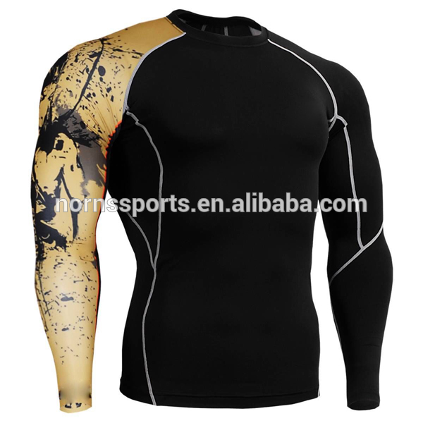 熱い販売のスポーツコンプレッションシャツ男性用ロングスリーブ-その他スポーツウェア問屋・仕入れ・卸・卸売り