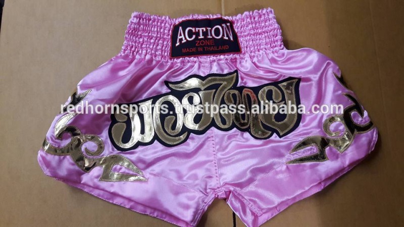 ムエタイボクシングショーツ黒ウッディ生まれに戦う-武道、格闘技用ウェア問屋・仕入れ・卸・卸売り