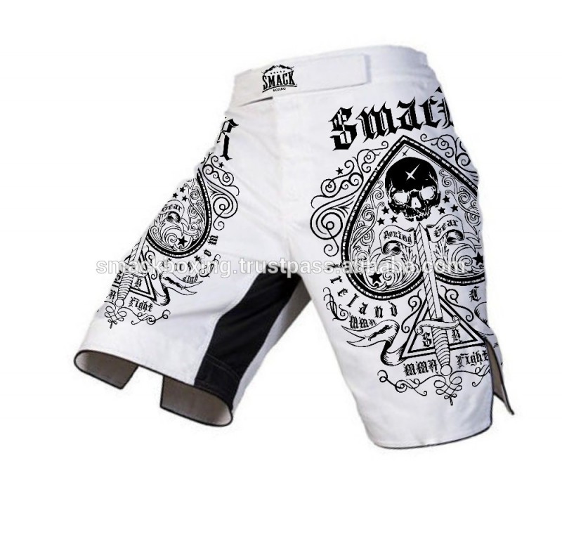 mmaショーツは昇華ホワイトmmaショーツパンツカスタム-武道、格闘技用ウェア問屋・仕入れ・卸・卸売り