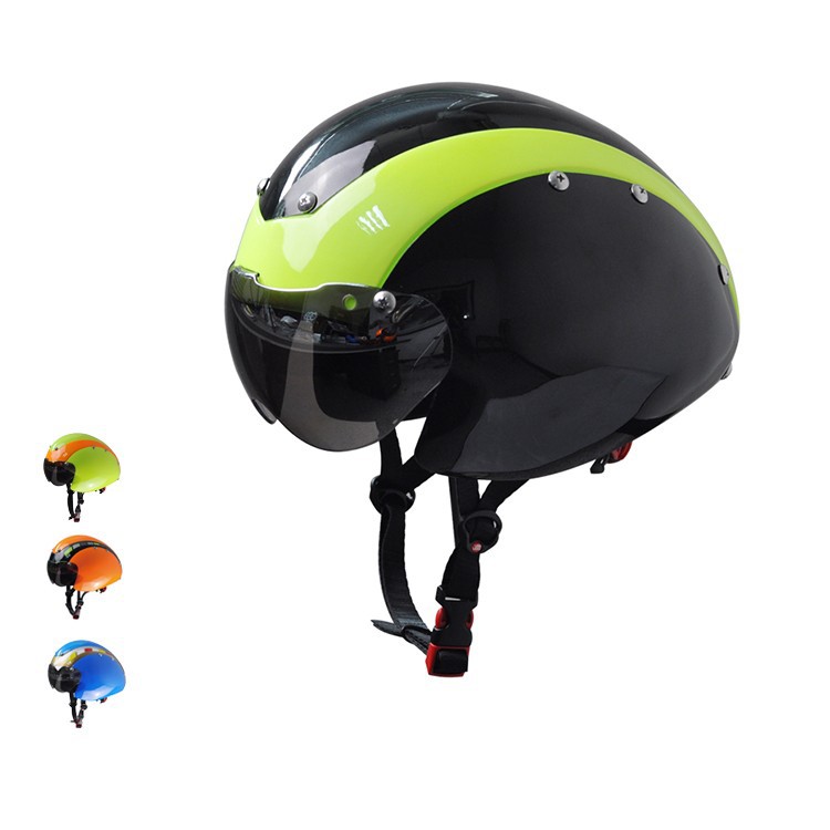 Ce en1078が承認ータイムトライアルトラック自転車エアロ自転車ヘルメットでゴーグル-ヘルメット問屋・仕入れ・卸・卸売り
