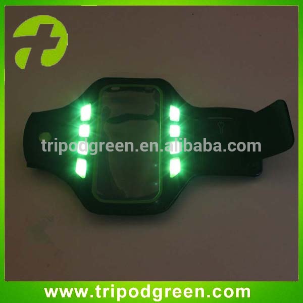 新しいデザインneoprene+pu+led照明用ledの携帯電話用アームバンド-その他スポーツ安全用品問屋・仕入れ・卸・卸売り