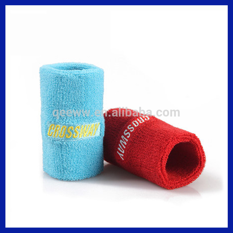 いいえ最小卸売カスタム刺繍入りテリー綿安いカスタムバルクネオン手首sweatbands-スウェットバンド問屋・仕入れ・卸・卸売り