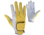 白・黄色のゴルフ手袋-ゴルフグローブ問屋・仕入れ・卸・卸売り