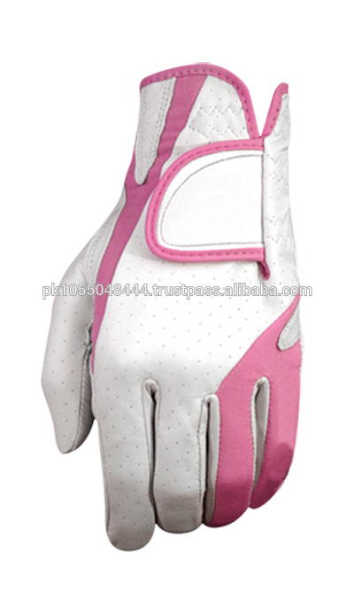 ピンクと白でアウトライン良質のゴルフ手袋customomization利用できる競争力のある価格と-ゴルフグローブ問屋・仕入れ・卸・卸売り