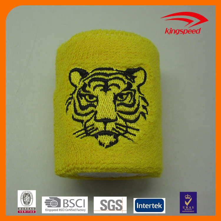 ラブリー虎織パッチ刺繍手首バンド安いカスタムsweatbands-スウェットバンド問屋・仕入れ・卸・卸売り