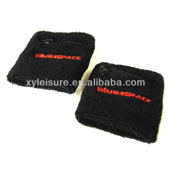 テリーコットンリストバンドジッパーリストバンドファスナーポケット汗止めバンド8x8cmリストバンド財布-スウェットバンド問屋・仕入れ・卸・卸売り