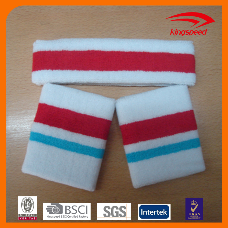 カスタム三色ストライプカチューシャsweatbandsセットを含む1ヘッドバンドと2 sweatbands-スウェットバンド問屋・仕入れ・卸・卸売り