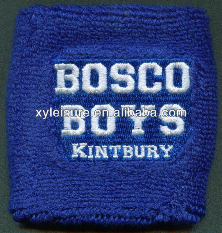 小さい順序のギフトの綿の刺繍のテリーリストバンドスポーツ汗止めバンド綿タオルリストバンドリストバンド-スウェットバンド問屋・仕入れ・卸・卸売り