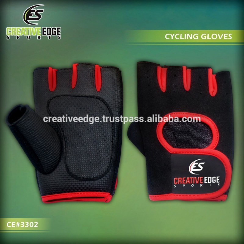 新しい設計専門サイクリング手袋ハーフフィンガー/防水サイクリングレーシング手袋/黒と赤のサイクリングレーシング手袋-レーシンググローブ問屋・仕入れ・卸・卸売り