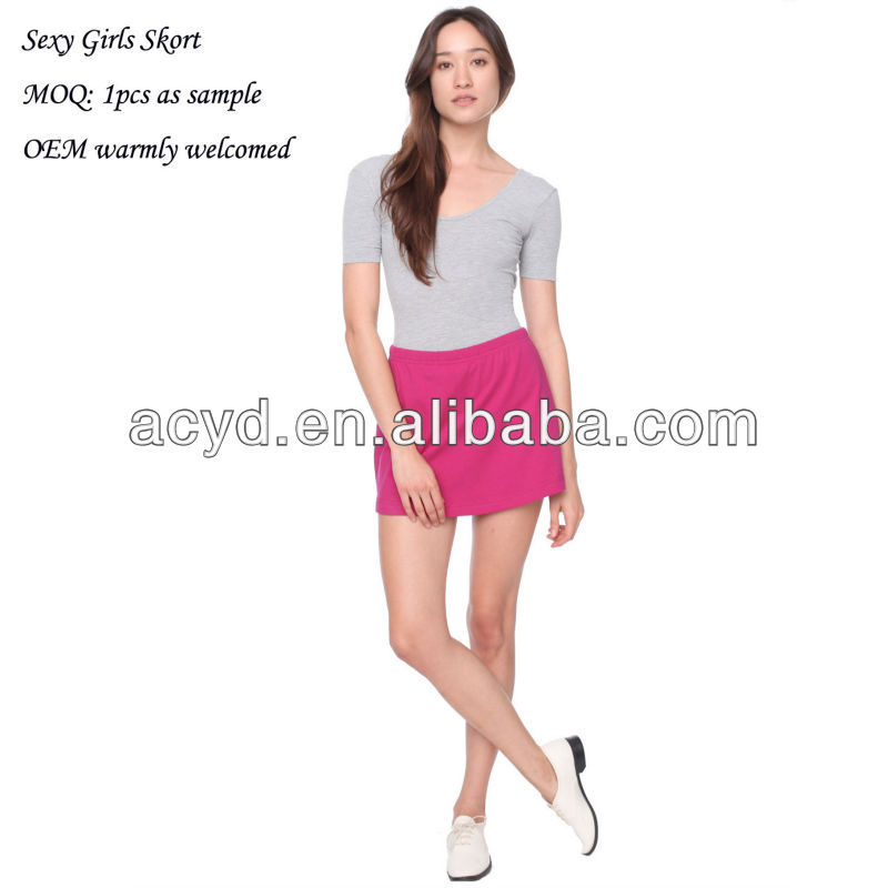 卸売コットンジャージー2013新しいセクシーな女の子の短いskort-テニスウェア問屋・仕入れ・卸・卸売り