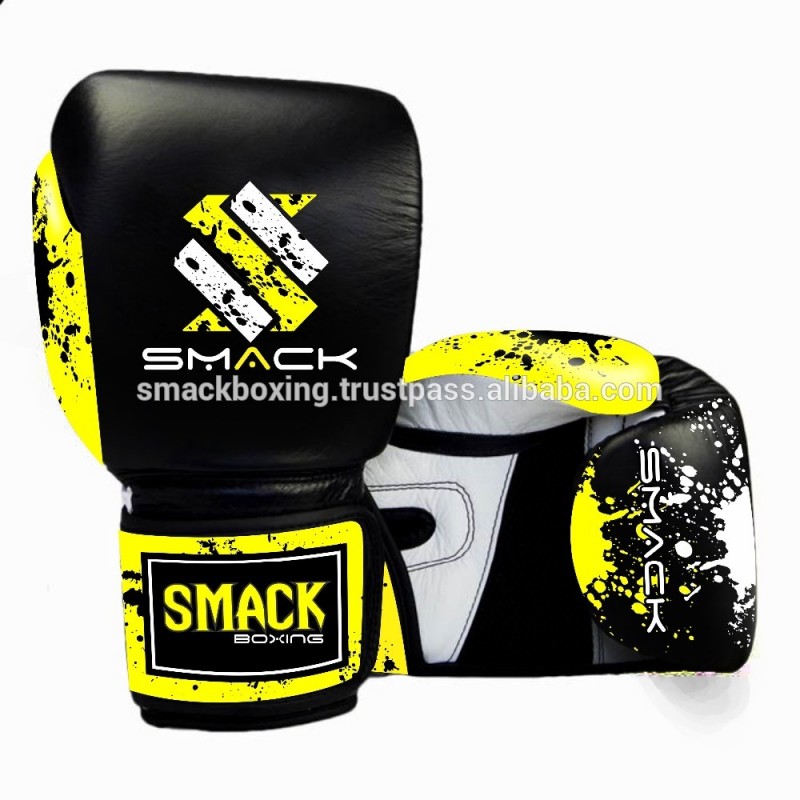 ボクシンググローブcustomzied可能な完全に本物か人工皮革黒/yellow-ボクシング用グローブ問屋・仕入れ・卸・卸売り
