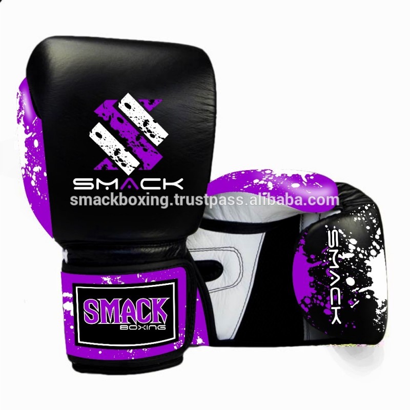 ボクシンググローブcustomzied可能な完全に本物か人工皮革黒/紫-ボクシング用グローブ問屋・仕入れ・卸・卸売り
