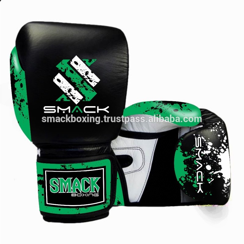 ボクシンググローブcustomzied可能な完全に本物か人工皮革黒/緑-ボクシング用グローブ問屋・仕入れ・卸・卸売り