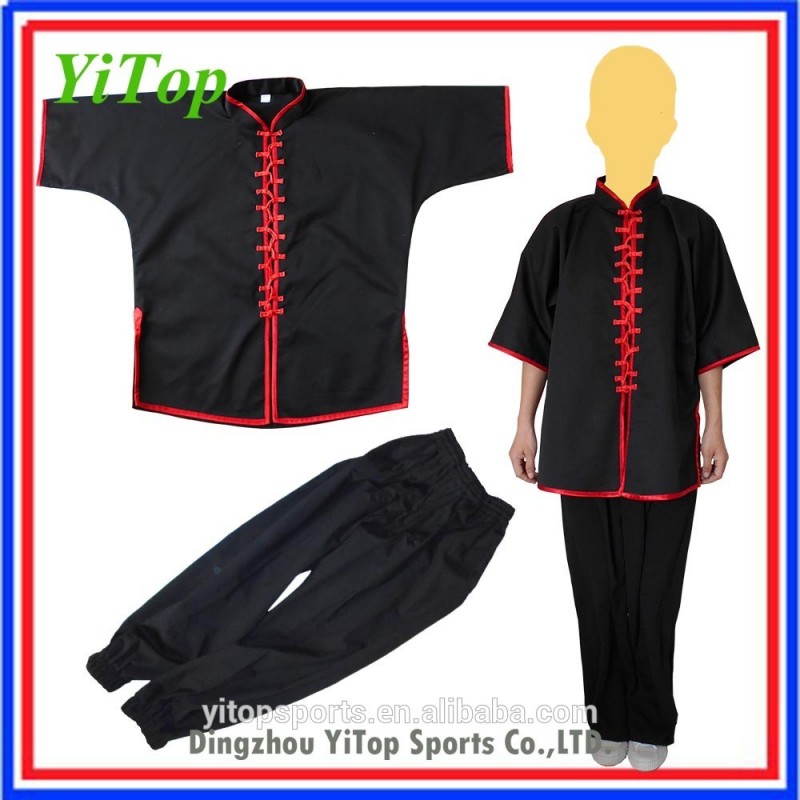 新しいスタイル綿中国伝統黒カンフー制服-武道、格闘技用品問屋・仕入れ・卸・卸売り