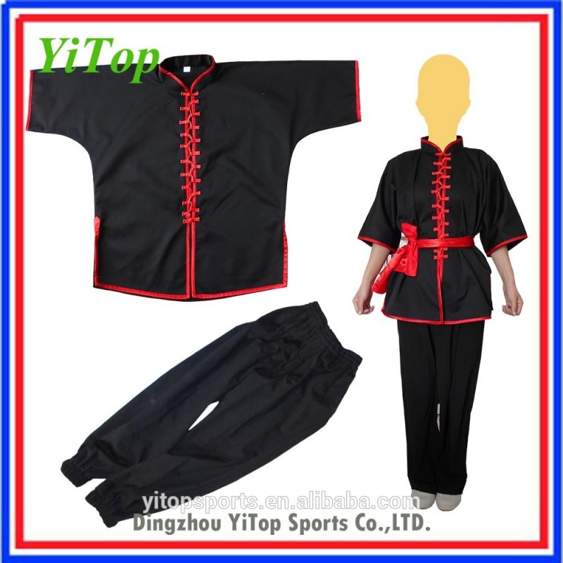 新しいスタイル中国の伝統的な武道黒カンフー制服-武道、格闘技用品問屋・仕入れ・卸・卸売り