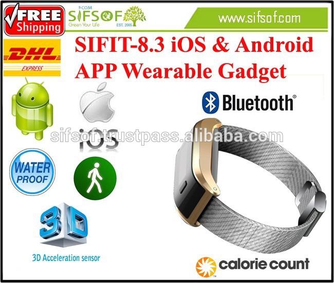 SIFIT-8.3 iosとandroidアプリウェアラブルガジェット。フィットネス歩数計。iosとandroidアプリリストバンド歩数計。-万歩計問屋・仕入れ・卸・卸売り